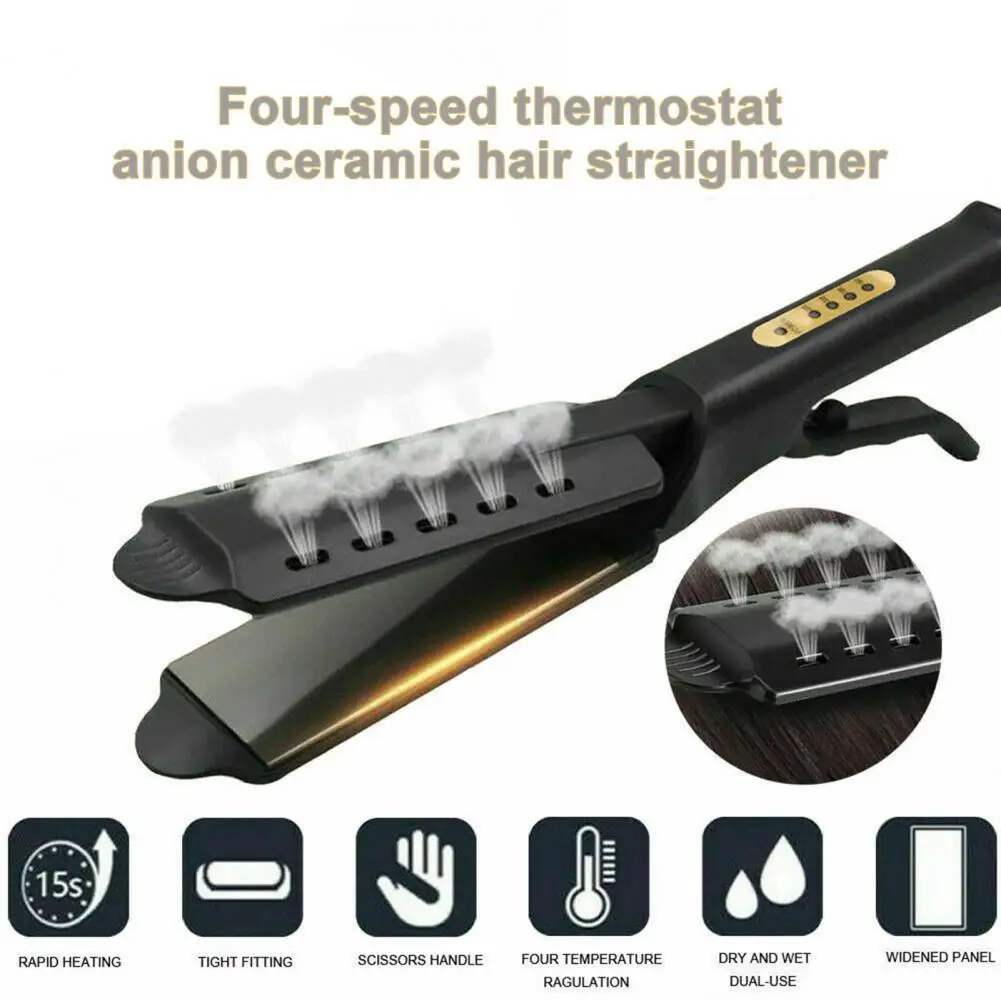 

Ceramic Flat Iron Negative Ion Widened Panel Tight Fitting Ceramic Tourmaline Ionic Flat Iron Hair Straightener for Girl