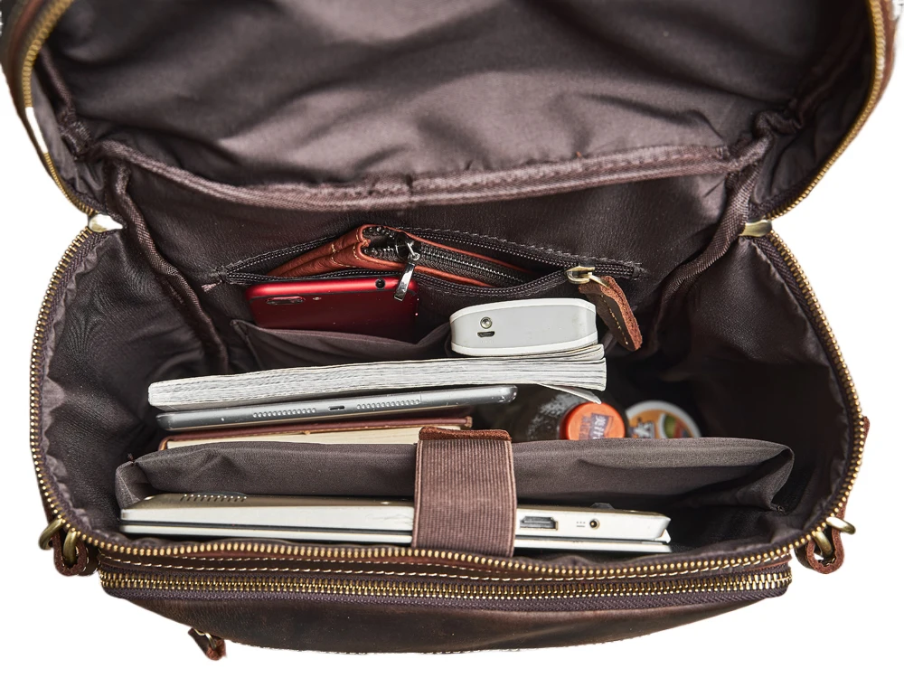 Мужские винтажные рюкзаки из натуральной кожи дорожные походные сумки