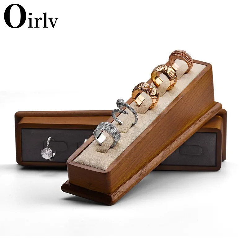 

Oirlv Retro Solid Wood Ring Stand Ring Holder Ring Tray Ring Organizer Jewelry Organizer Jewelry Display Stand Wooden Props