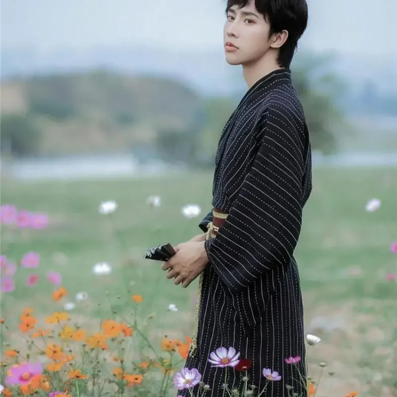 Традиционное японское кимоно самурая для мужчин юката купальный халат Hekoobi