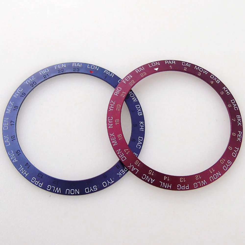 Slope 38mm*30.6mm Alloy Watch Bezel Insert Dark Blue Rainbow Ring for Diver SUB GMT Watch Case Mod Watch Accessories