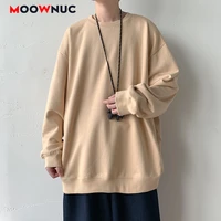 sportswear spring mens clothing fashion hoodies new men solid classic style 2022 bottoming shirt moownuc casual loose hombre