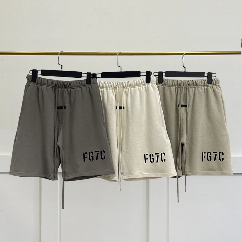 

2023 Y2K Oversize Shorts for Men FG7C Flocking Streamer Essentials Casual Pants Women's Shorts Male Basketball Sports