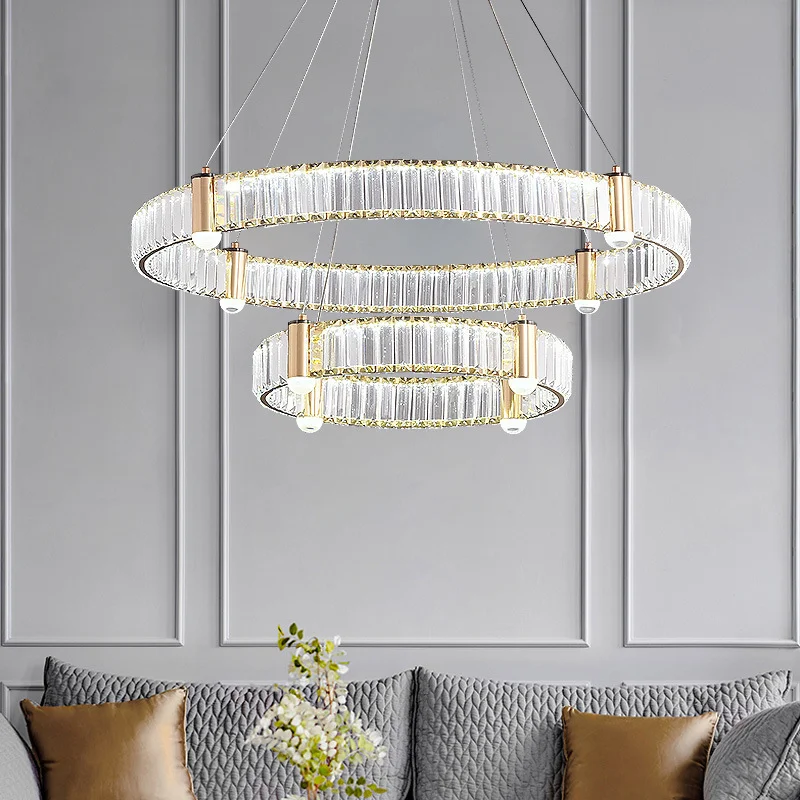 

Chandeliers Nordic Led Crystal Postmodern Gold Lustre For Living Room Bedroom Villa Stairwell Hotel Decor Fixture Pendant Light