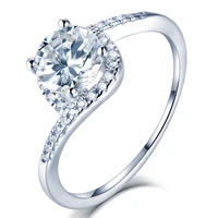european and american fashion s925 sterling silver womens ring diamond ring moissanite twist arm row diamond ring light luxury