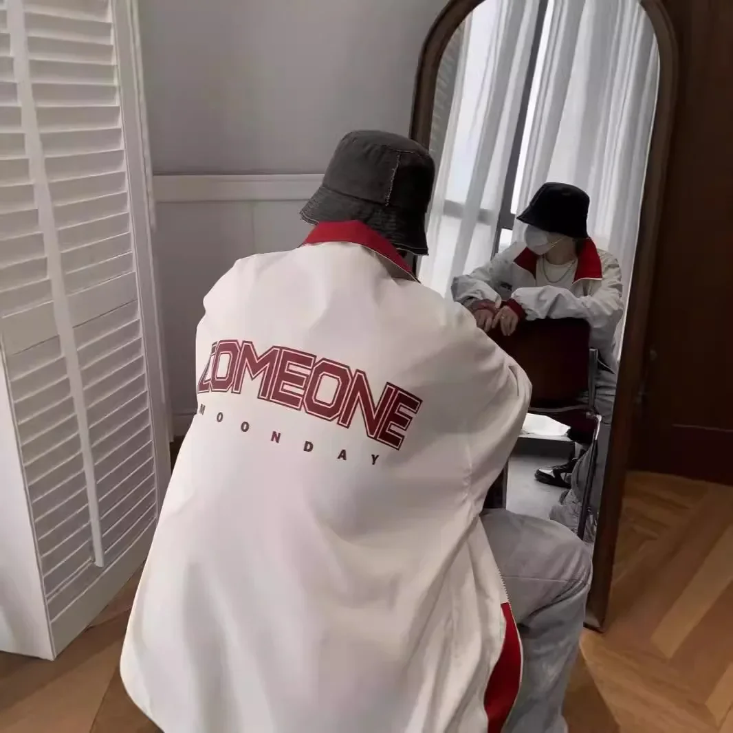 Trendy Autumn Men's Jacket Loose-Fit American Style Vintage Color Blocking High-End Casual Clothing For Teens |