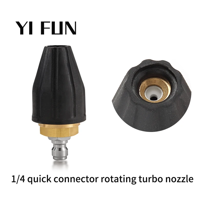 High Pressure Spray Nozzle Water Cleaning Brass Rotating Dirt BlasterTurbo Nozzle for High Pressure Car Wash Accessory