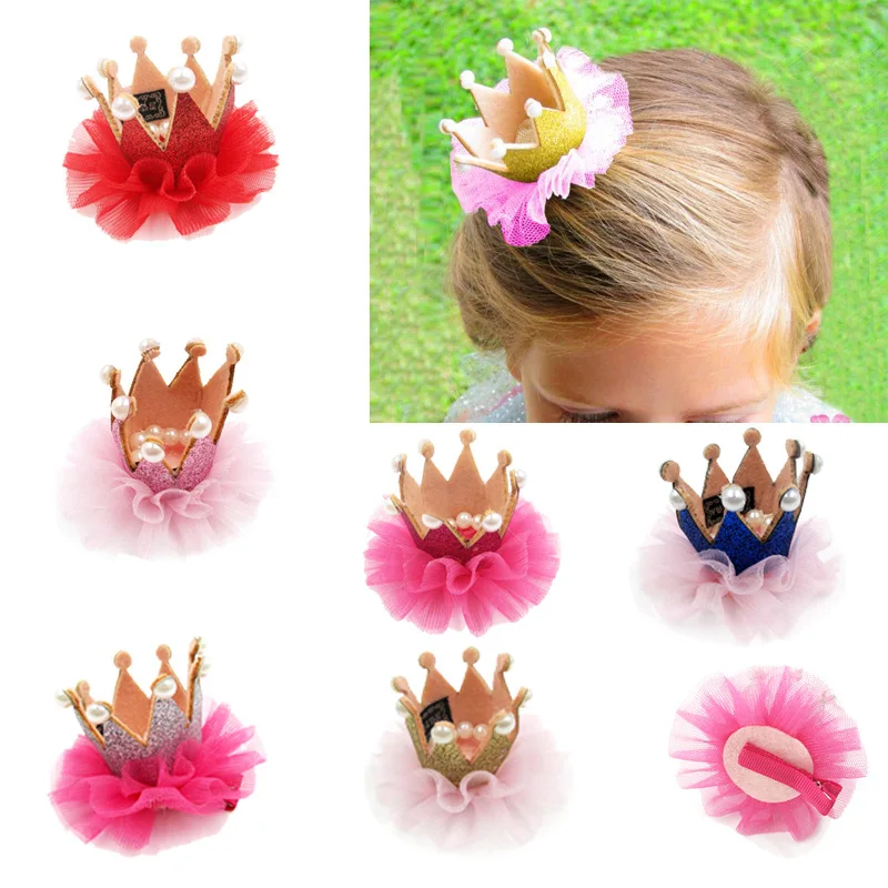 

Fashion New Children's Crown Princess Flower Bud Silk Fashion Hair Clips for Girls Baby Hair Accessories Kids Headwear Hairpin