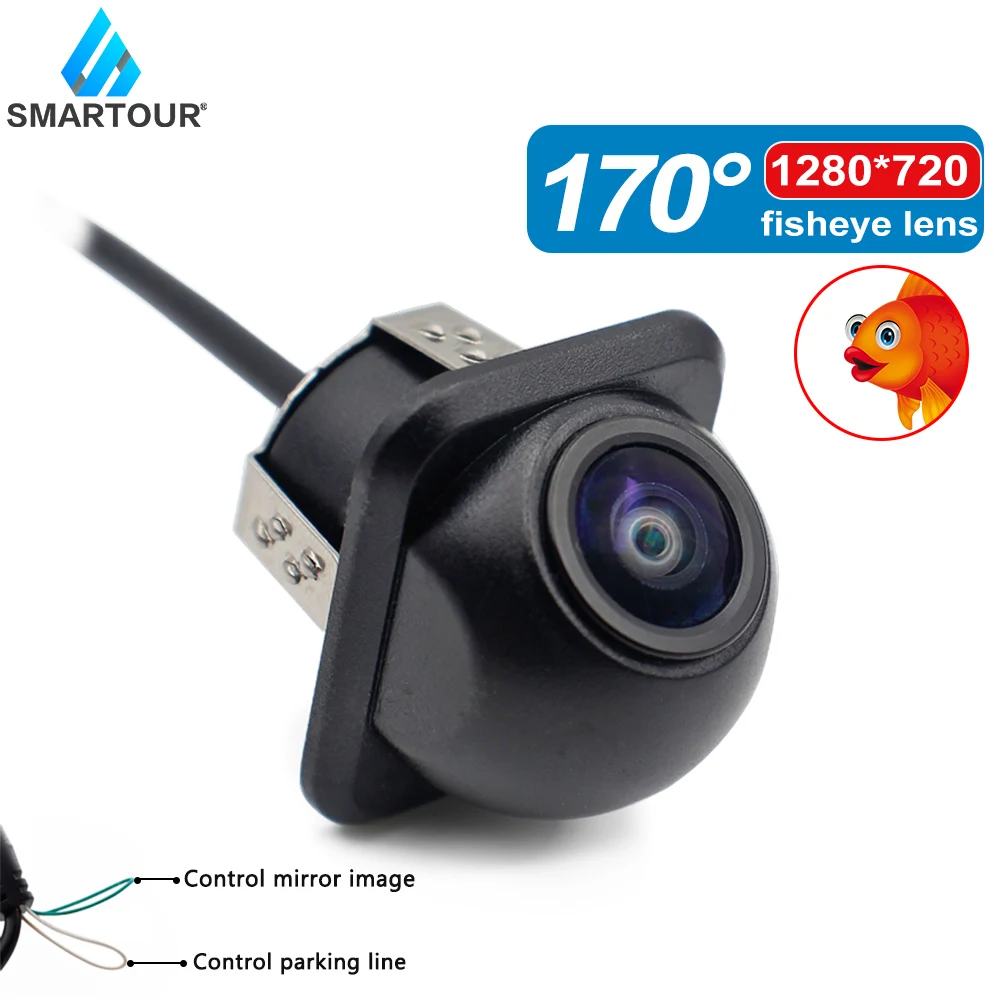 

Smartour 170 Degree Reversing Camera Fisheye Golden Lens HD Night Vision With Parking Line Car CCD Punch Front Rear View Camera