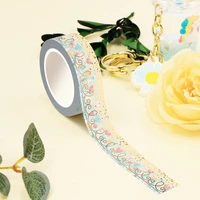 2022 new 1pc 15mm10m decorative ins style daisy cats peaches floral washi tape scrapbooking stationery adhesive masking tape