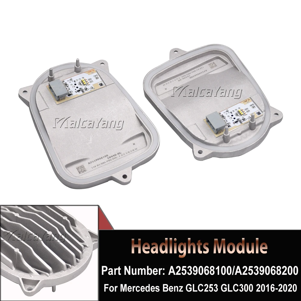 Передняя фара для Benz GLC253 GLC300 2016-2020, дневные ходовые огни, детали блока управления источником, светодиодный модуль A2539068100 A2539068200 Передняя фара для Benz GLC253 GLC300 2016-2020, дневные ходовые огни, детали блока управления источником, светодиодный модуль A2539068100 A2539068200