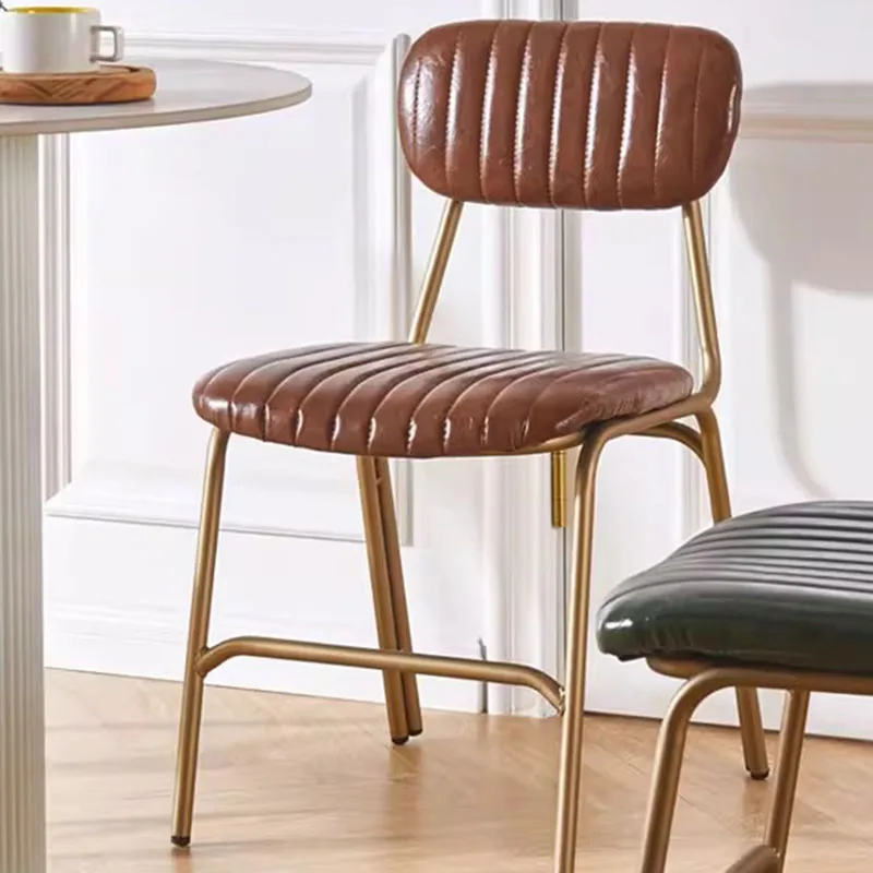 

Armless Minimalist Chair Back Support Eaiting Hotel Nordic Mobile Dining Chairs Designer Leather Chaises Salle Manger Furniture