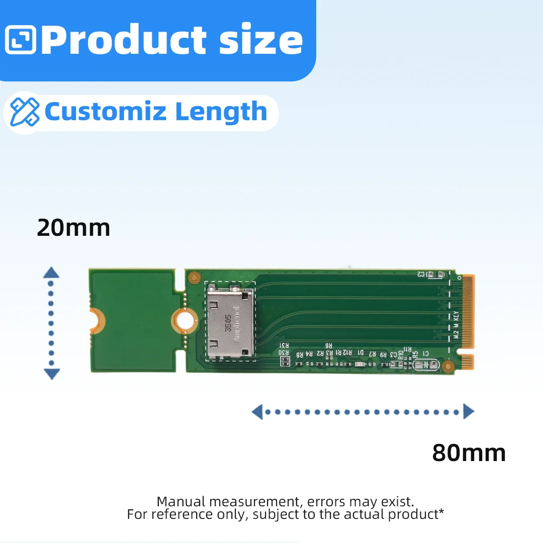 Фото Адаптерная карта ADT-Link M.2 на SFF-8611 / SFF-8612, конвертер PCIe NVMe M.2 SSD, карта-райзер для серверного хранения данных №4