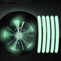 2040pcs car wheel hub reflective stickers night glow satefy driving warning strip rim tape decals decoration car motorcycle