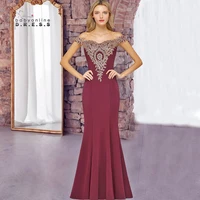 babyonline burgundy sexy bridesmaid dresses sweetheart off shoulder mermaid long a line gowns for women wedding guest party