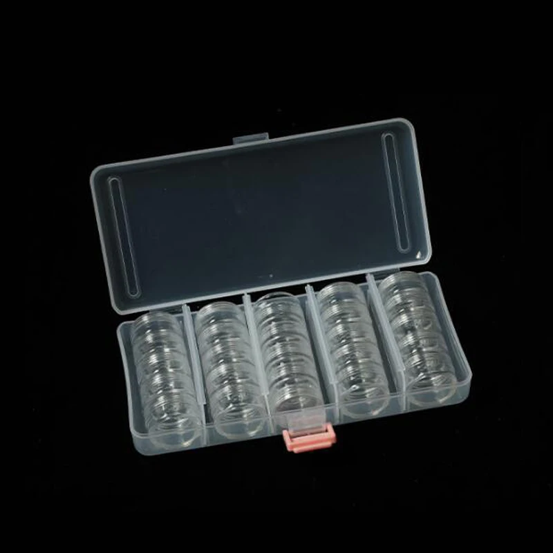 

Прозрачный пустой чехол (с 25 шт. маленькой коробкой) для дизайна ногтей блестящие коробки для хранения Стразы для дизайна ногтей съемный чех...