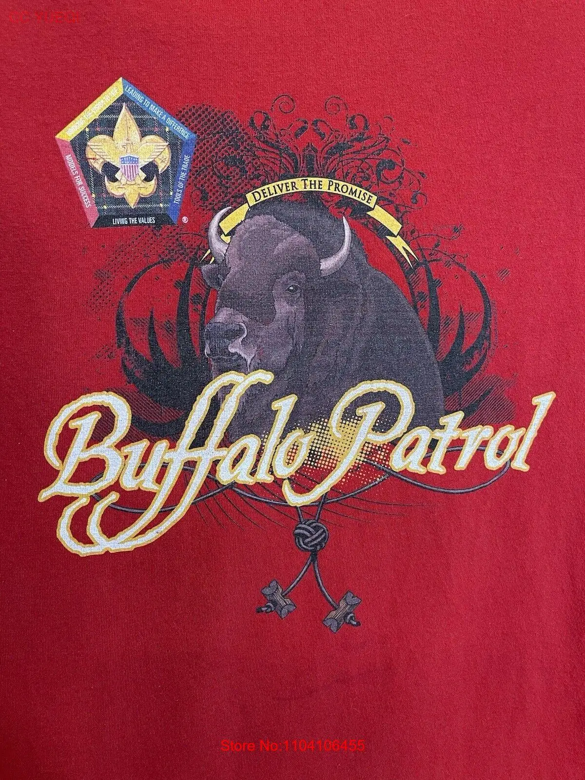 Vintage Boy Scouts of American Buffalo Patrol T-Shirt Adult Large Red