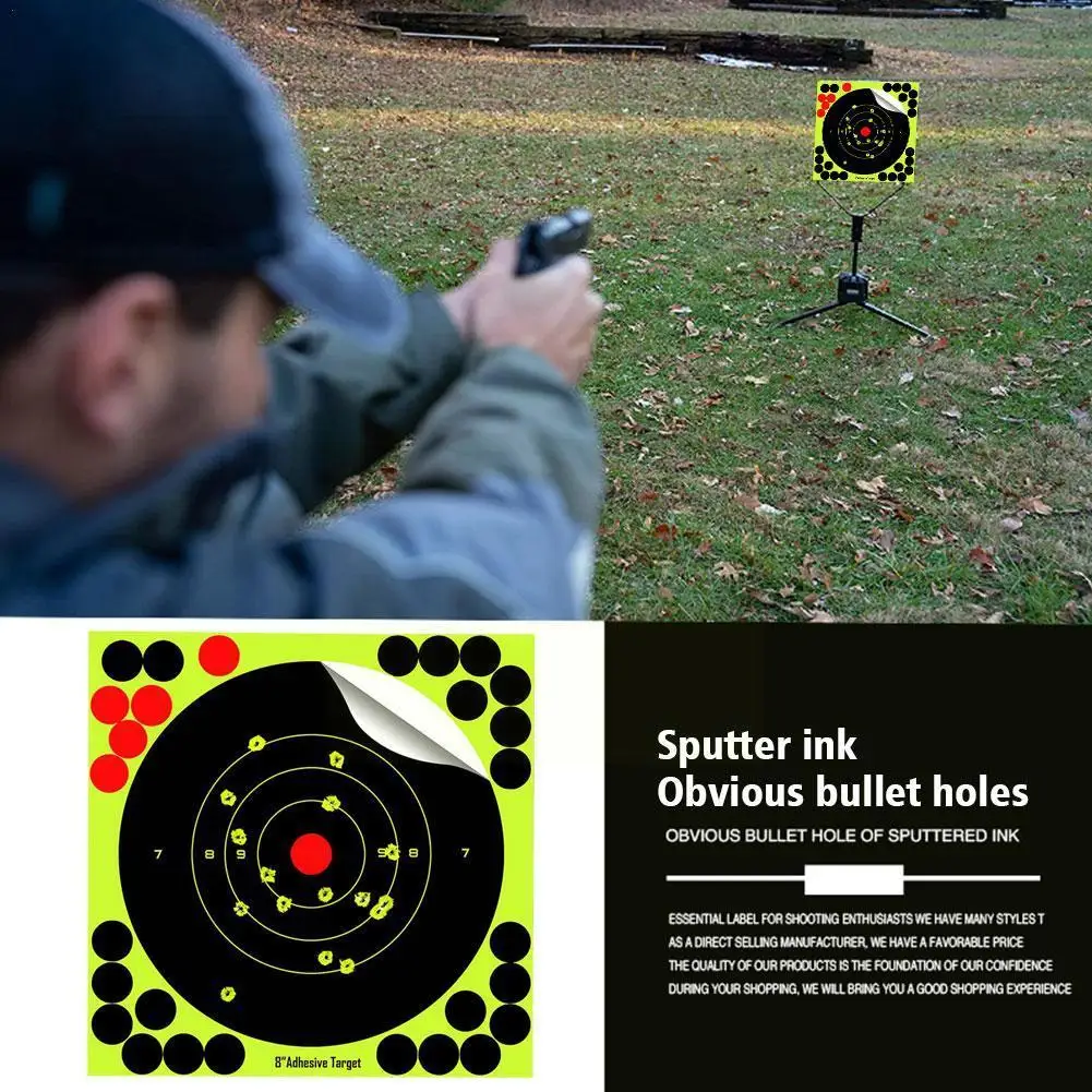 

50pcs Self Adhesive Reactivity Shooting Target Paster Hunting Target Training Accessories Training Stickers Aim Hunt Papers E9J6