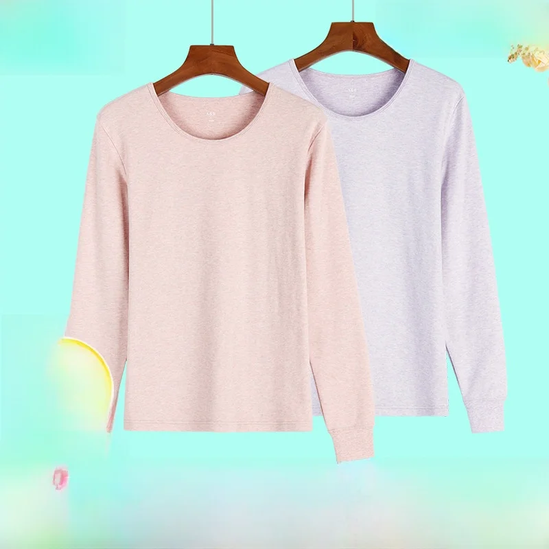 AB Нижнее белье Женский топ из чистого хлопка с длинными рукавами Осень и зима