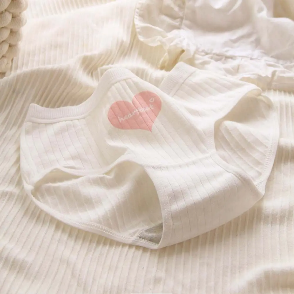 

Style Strawberry Summer MId Waist Panties Pink Women Intiates Pure Color Briefs Cotton Claw Panties Student Panties