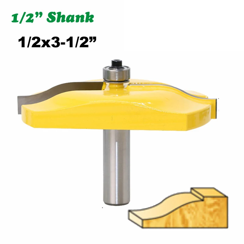 

1PC 1/2" 12.7MM Shank Milling Cutter Wood Carving Carbide Raised Panel Router Bit With Ogee Wood Door Large Router Milling Tool