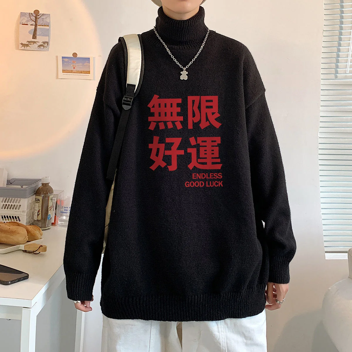 Мужской свитер с высоким воротником Осень-зима |