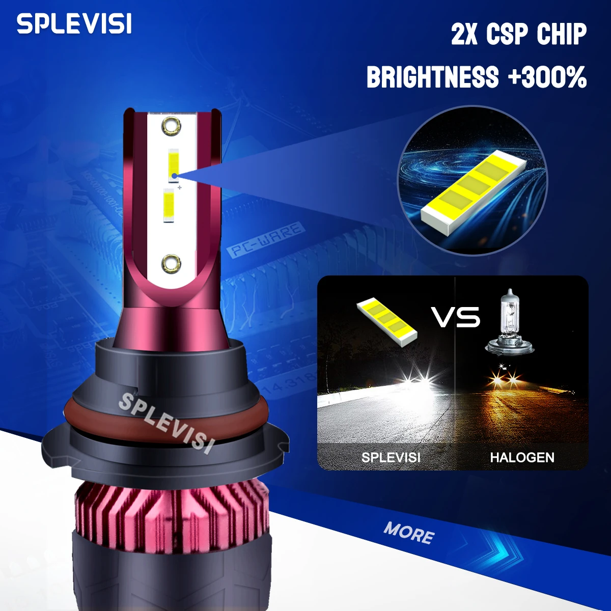 SPLEVISI 9007/HB5 светодиодный фары лампы дальнего и ближнего света чистый белый 12-24 В