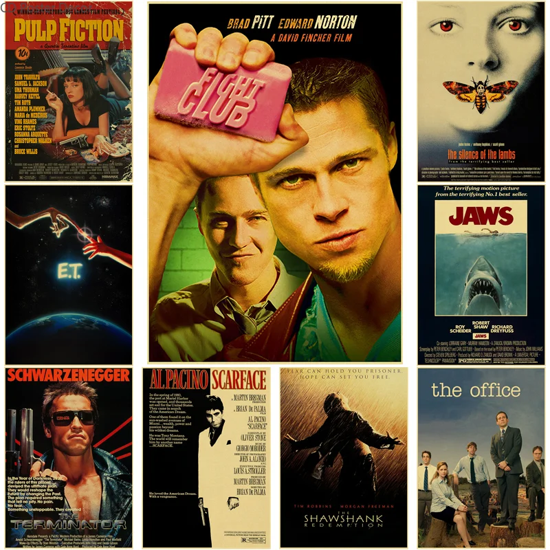 Классические киноплакаты для офиса, друзья, ТВ, ретро плакаты, принты, фильм, борьба, клуб, челюсти, комната, Декор для дома, картина