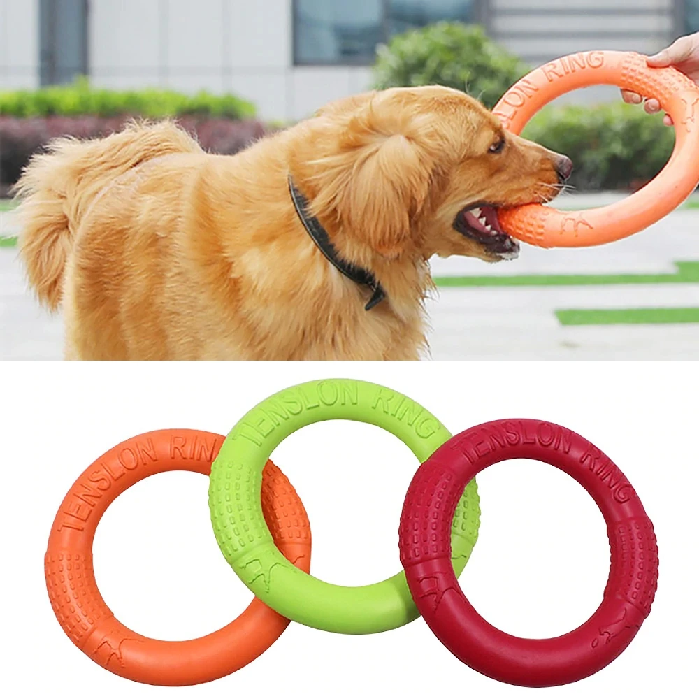 Dog Toys Pet Flying Discs Dog Training Ring Puller Resistant Bite Floating Toy Puppy Outdoor Interactive Game Playing Products