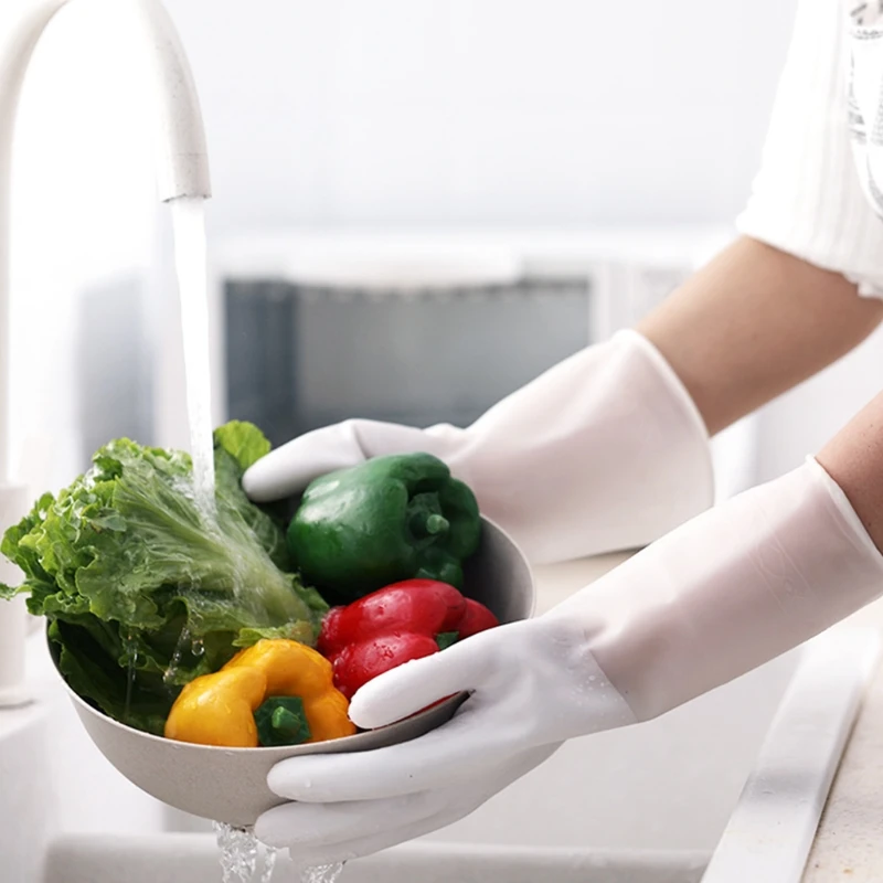 

3 Pairs Reusable Dishwashing Cleaning Gloves Household Gradient Color Housework Waterproof Kitchen Rubber Mittens