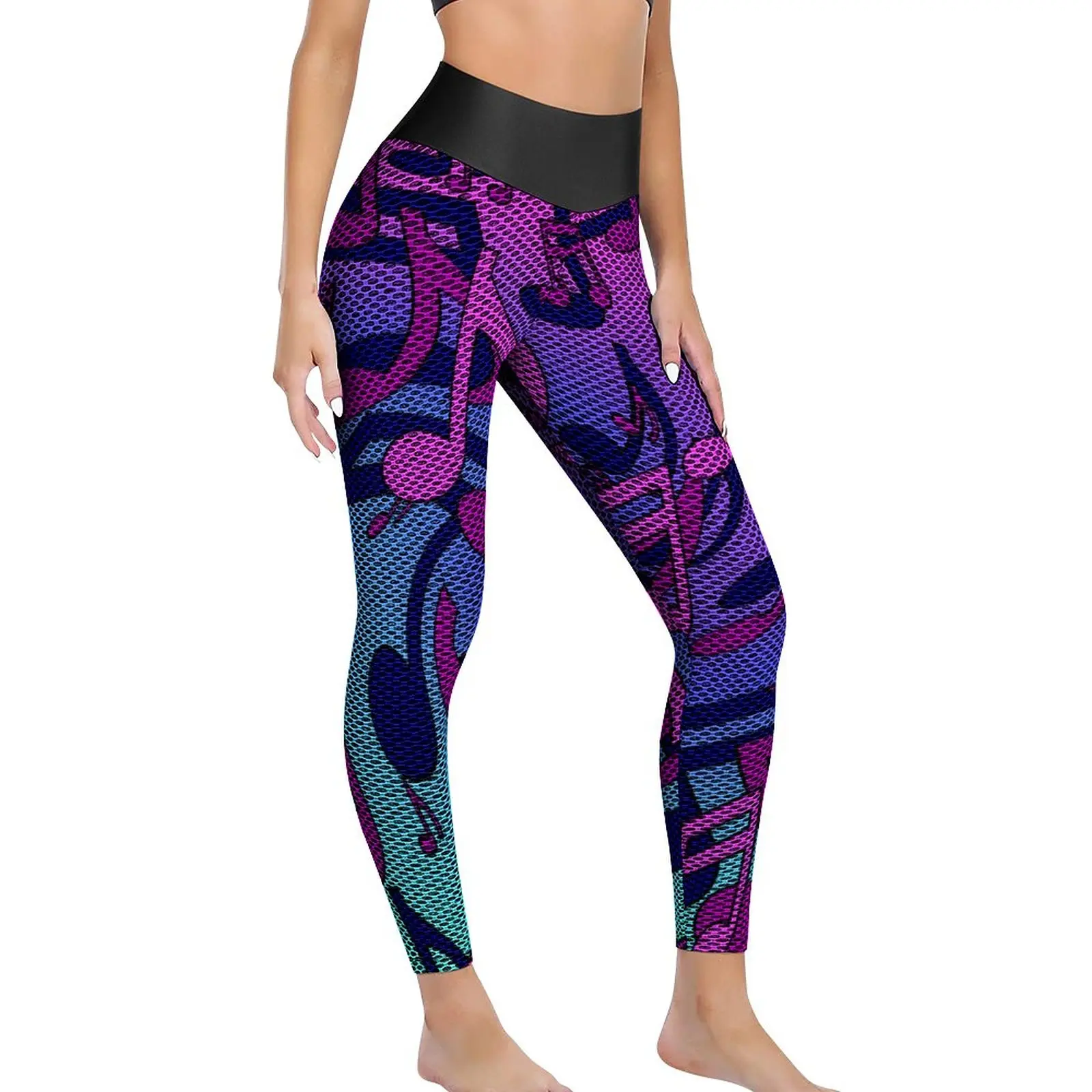 

Beautiful Music Leggings Pink Purple Blue Workout Yoga Pants Lady Push Up Novelty Leggins Sexy Quick-Dry Graphic Sport Legging