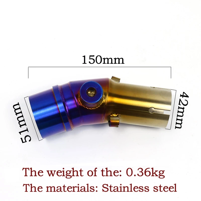 Универсальный глушитель выхлопной трубы для мотоцикла 51 мм из нержавеющей стали