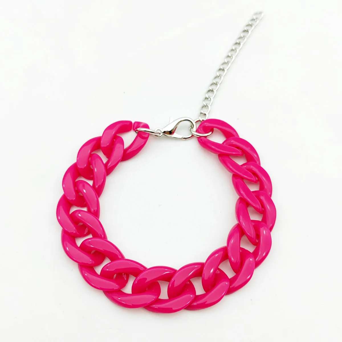 Браслеты-цепочки унисекс из акрила разноцветные толстые богемные с эпоксидной