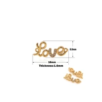 gold filled letters cubic zirconia love heart bracelet connector making bracelet jewelry discovery diy accessories