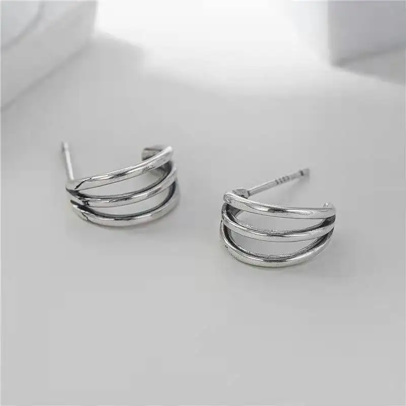 Детские серьги в стиле K-POP гинь-Цзинь модные минималистичные полукруглые