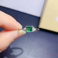 925 sterling silver 100 natural sugar tower emerald ring suitable for womens fashion party jewelry engagement gift free ship