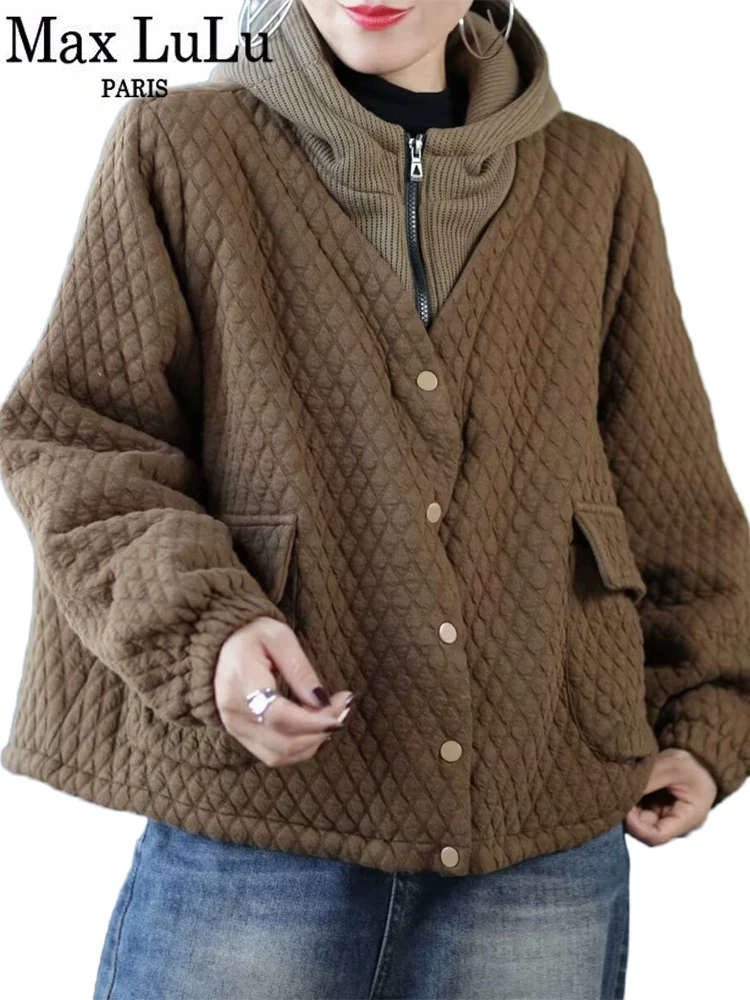 Женская зимняя стеганая парка Max LuLu с капюшоном