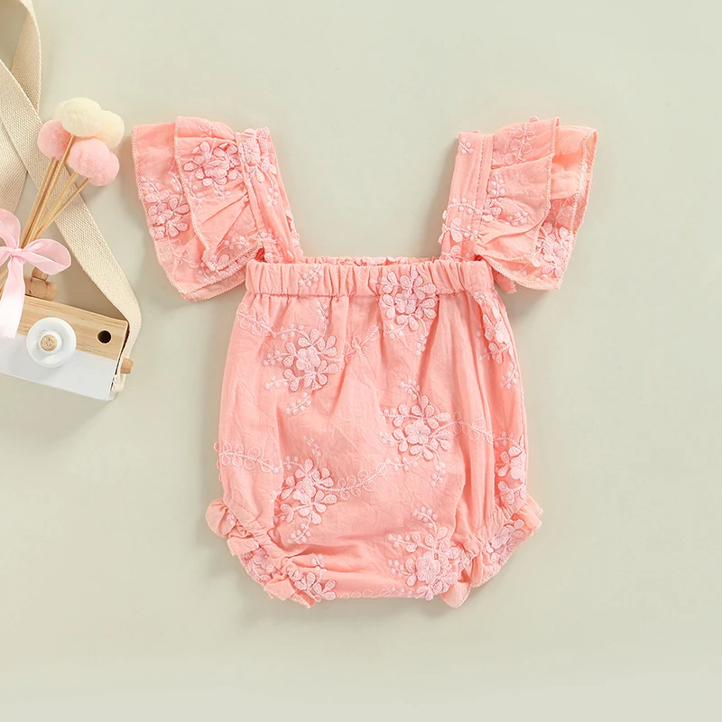 Комбинезоны для маленьких девочек комбинезоны с вышивкой цветочным узором