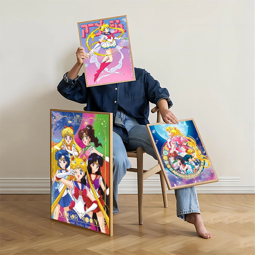 Милые моряки девушка самоклеящийся художественный постер белая бумага наклейка