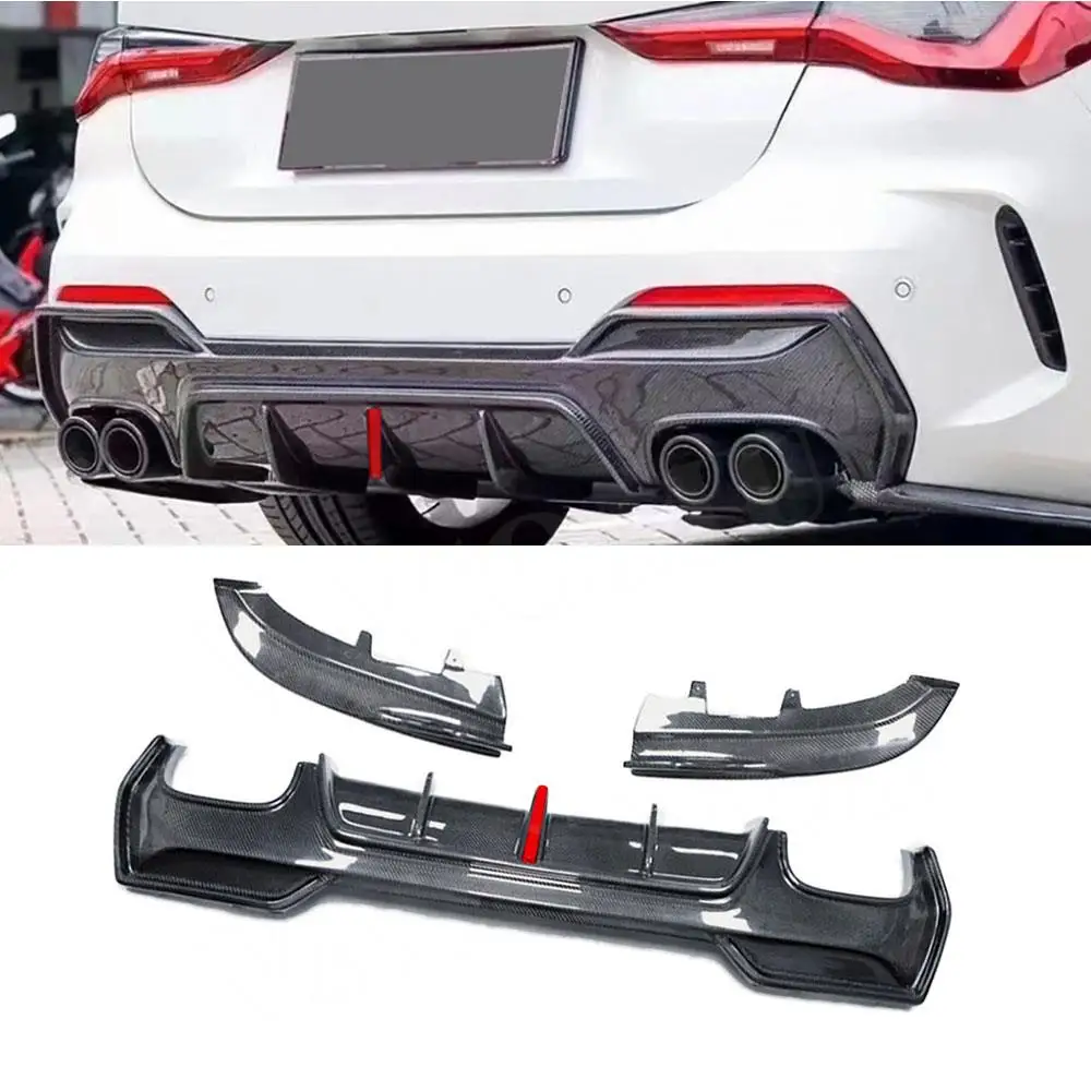 

Задние бамперы для BMW G22 G23 Coupe 2021 +, бампер из углеродного волокна, спойлер, боковые разветвители, диффузор для автомобильного бампера, бампер с фонариками, ФАП