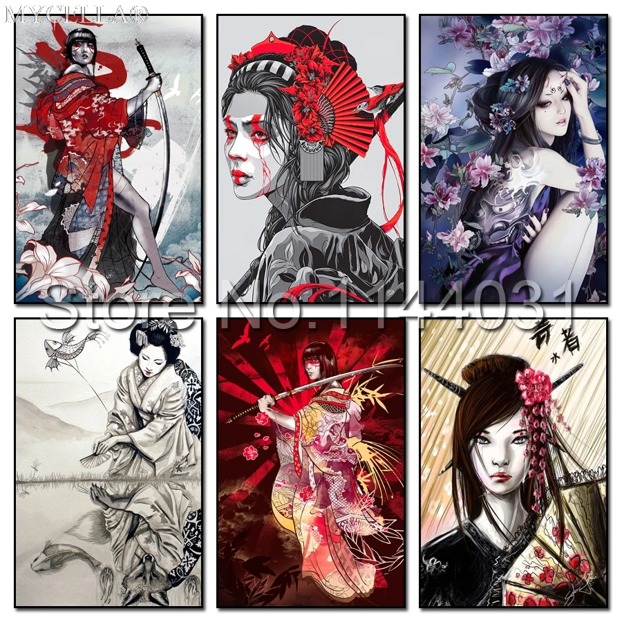 

Японская Женская Вышивка 5D Набор для алмазной живописи «сделай сам» наборы для вышивки крестиком украшение для дома мозаика вышивка искусс...