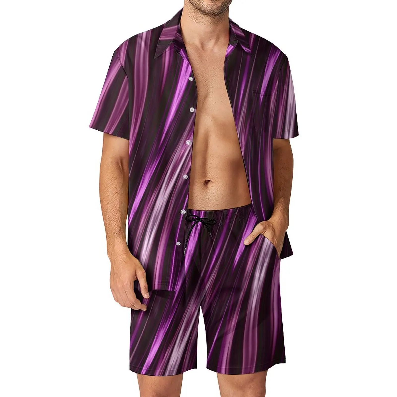 

Fractal Marble Men Sets Abstract Print Casual Shirt Set Streetwear Beach Shorts Summer Graphic Suit Two-piece Clothing Plus Size