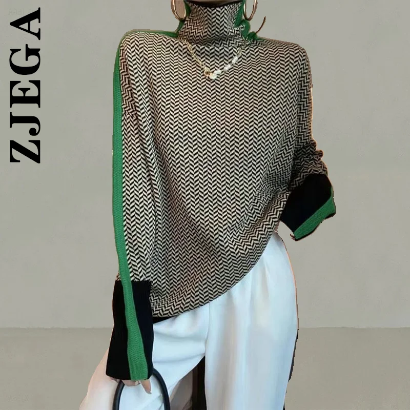 

Вязаная водолазка Zjega, женский свитер, Новый Винтажный женский свитер в стиле Харадзюку, сексуальный женский Мягкий популярный свитер