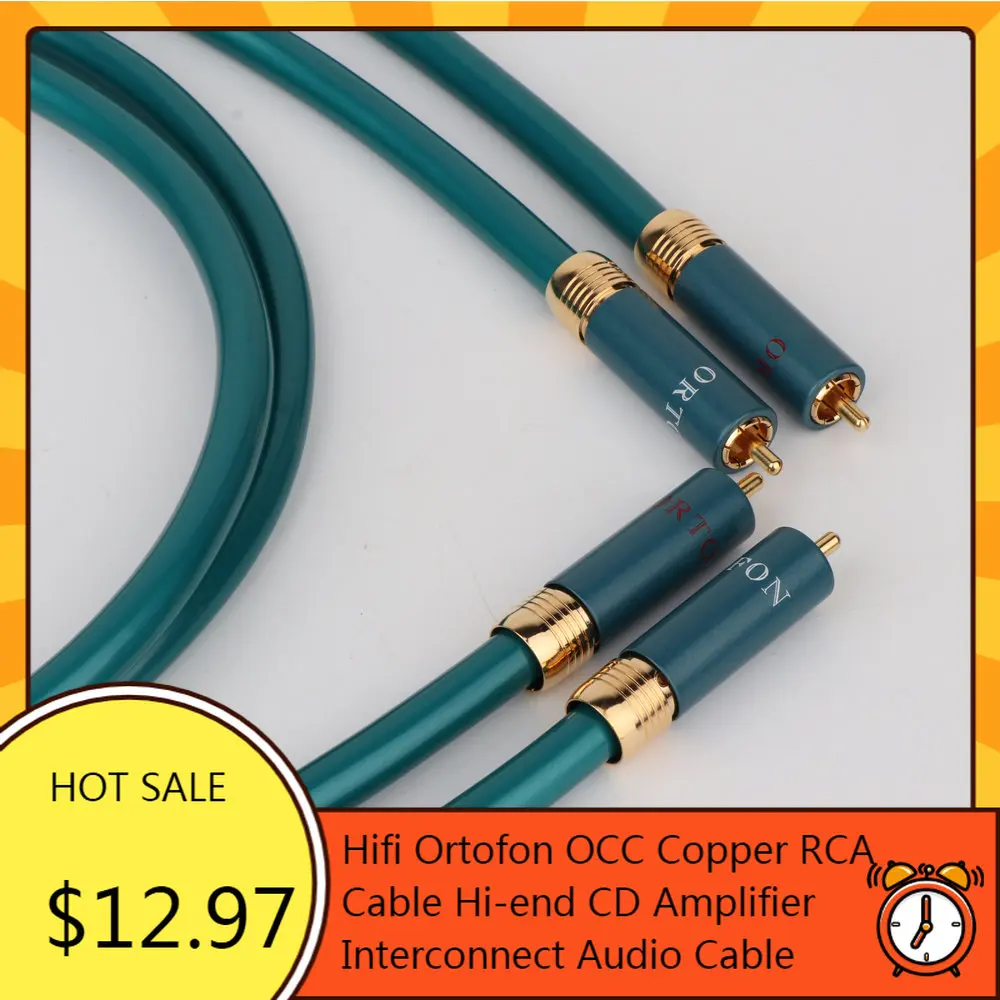

Hifi Ortofon OCC Copper RCA Cable Hi-end CD Amplifier Interconnect 2RCA to 2RCA Male Audio Cable