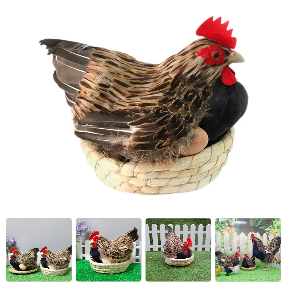 

Mini Plushies Simulation Hen Small Farm Decors Chick Figurine Craft Animal Model Figure Child