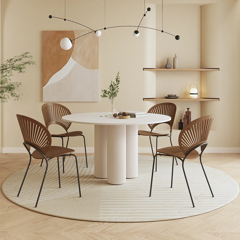 

Solid Wood Creative Personalized round Table Simple Modern Conference Table Coffee Table Home Small Apartment Reception Table