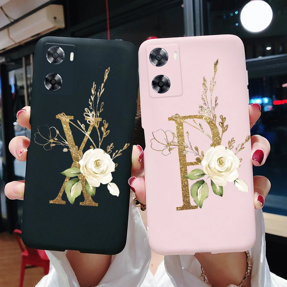 Case For OPPO A57 4G 2022 Cover CPH2387 Cute Letters Phone Case Back Cover For OPPO A57 A57s A57e OPPOA57 4G A 57 57s Soft Coque