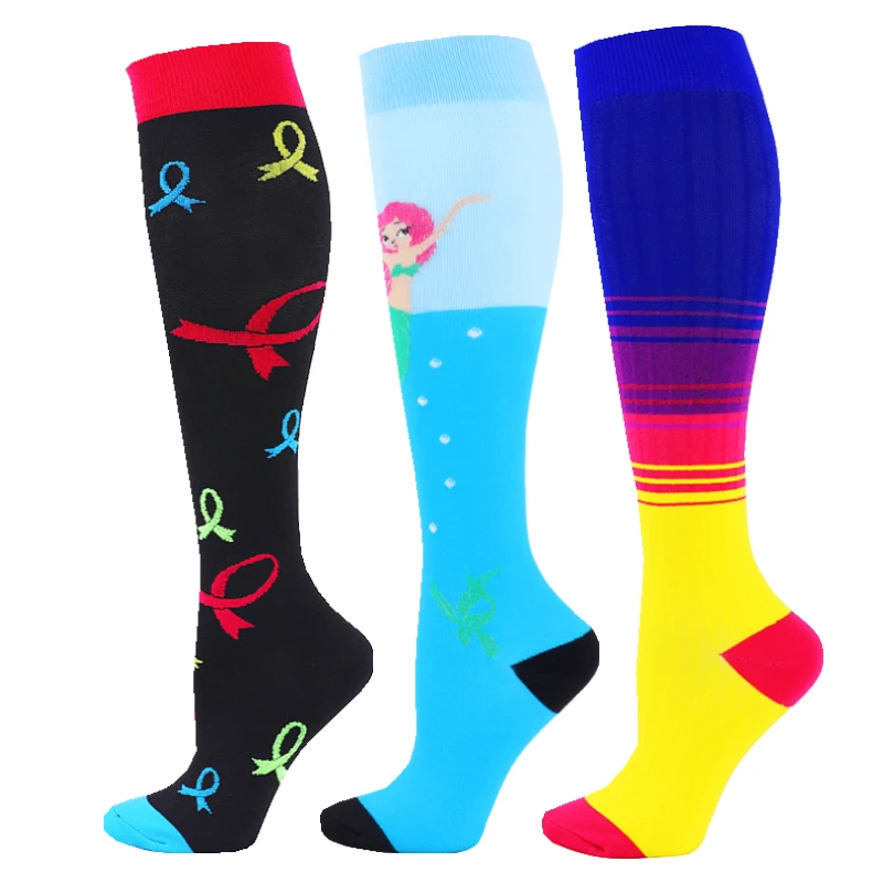 

1 Pair Compression Socks 20-30 MmHg Knee High Sports Pregnant Edema Diabetes Varicose Veins Running Cycling Stocking