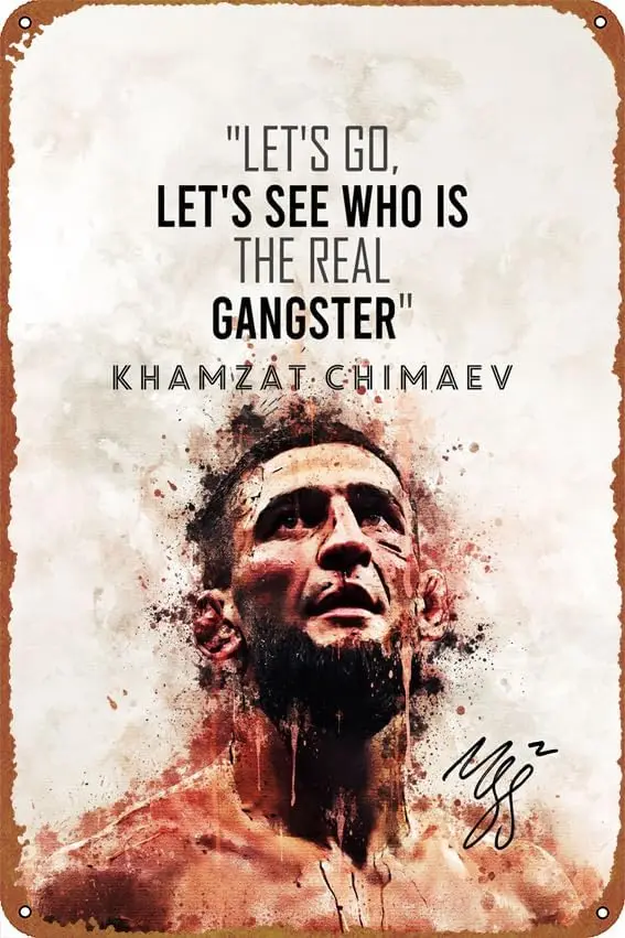 Khamzat Chimaev Плакаты для самообустройства Оловянные вывески Ретро металлические