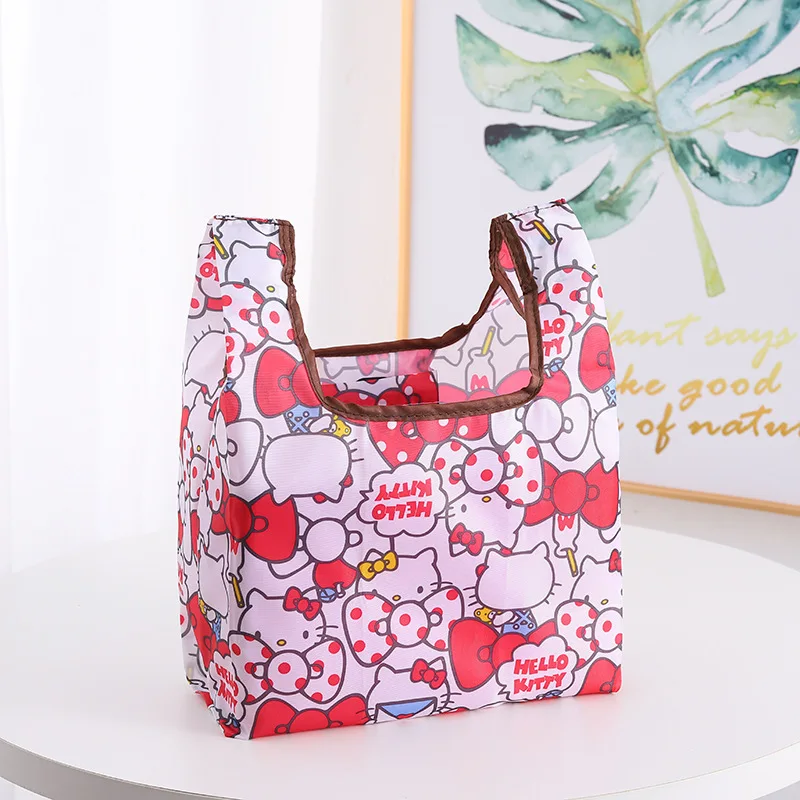 Маленькая милая складная простая портативная сумка для покупок с рисунком Hellos